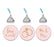 Blush Pink Gold Glitter Print Wedding Hershey's Kiss Stickers-Set of 216-Andaz Press-