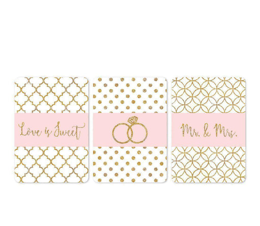 Blush Pink Gold Glitter Print Wedding Hershey's Miniatures Mini Candy Bar Wrappers-Set of 36-Andaz Press-