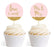 Blush Pink Gold Glitter Print Wedding Round Cupcake Topper DIY Party Favors Kit-Set of 20-Andaz Press-