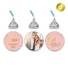 Blush Pink Metallic Gold Polka Dots Bachelorette Party Photo Personalized Chocolate Drop Label Stickers Trio-Set of 216-Andaz Press-