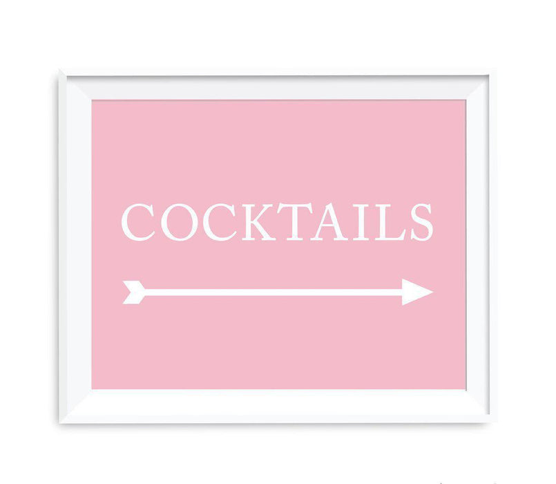 Blush Pink Wedding Direction Signs-Set of 1-Andaz Press-Cocktails-