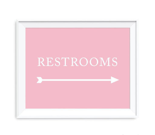 Blush Pink Wedding Direction Signs-Set of 1-Andaz Press-Restrooms-