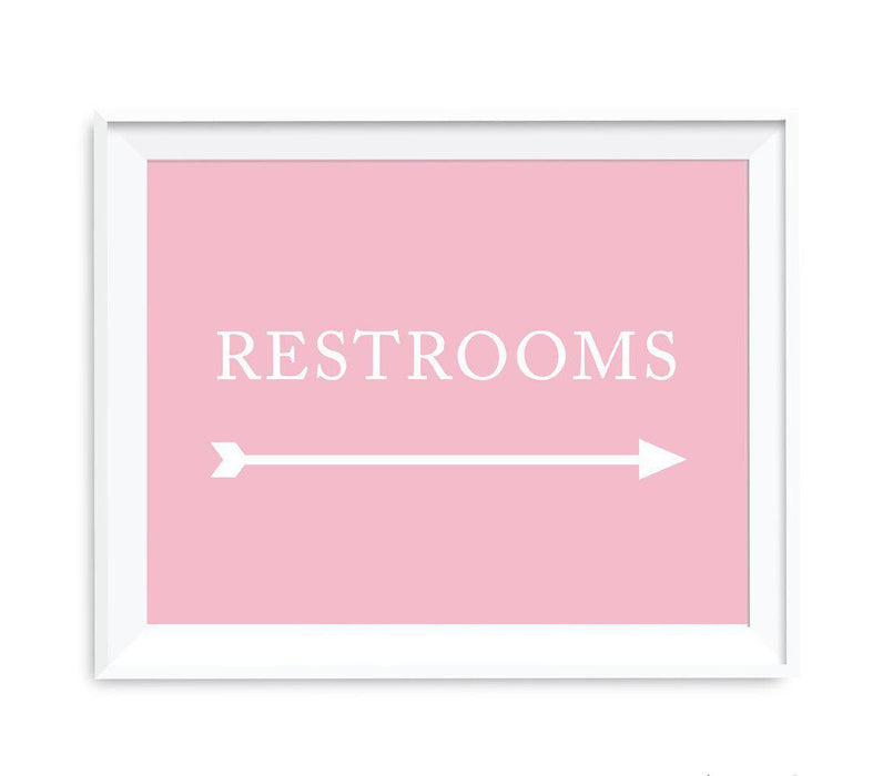 Blush Pink Wedding Direction Signs-Set of 1-Andaz Press-Restrooms-