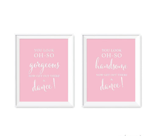 Blush Pink Wedding Signs, 2-Pack-Set of 2-Andaz Press-Ladies, Gents Bathroom Restroom-