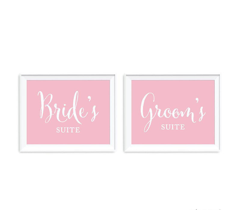 Blush Pink Wedding Signs, 2-Pack-Set of 2-Andaz Press-Ladies, Gents Bathroom Restroom-