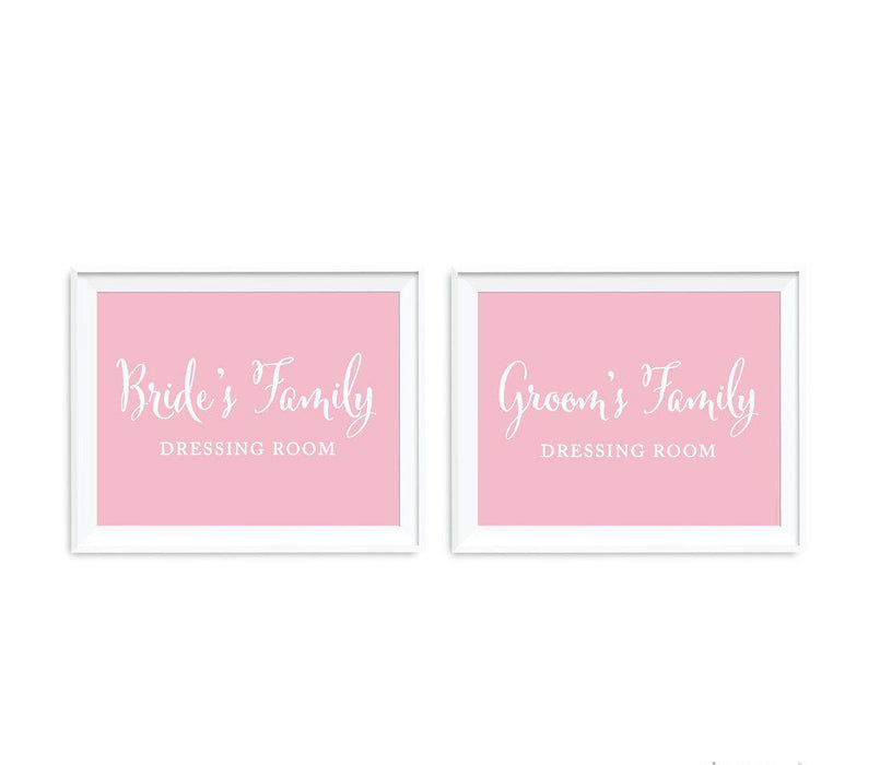 Blush Pink Wedding Signs, 2-Pack-Set of 2-Andaz Press-Ladies, Gents Bathroom Restroom-