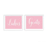Blush Pink Wedding Signs, 2-Pack-Set of 2-Andaz Press-Ladies, Gents Bathroom Restroom-