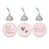 Blush Pink and Gray Baby Girl Baptism Chocolate Drop Label Stickers Trio-set of 216-Andaz Press-