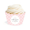 Blush Pink and Gray Baby Girl Baptism Cupcake Wrappers-set of 20-Andaz Press-