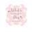 Blush Pink and Gray Baby Girl Baptism Fancy Frame Gift Tags, What a Blessed Day-set of 24-Andaz Press-