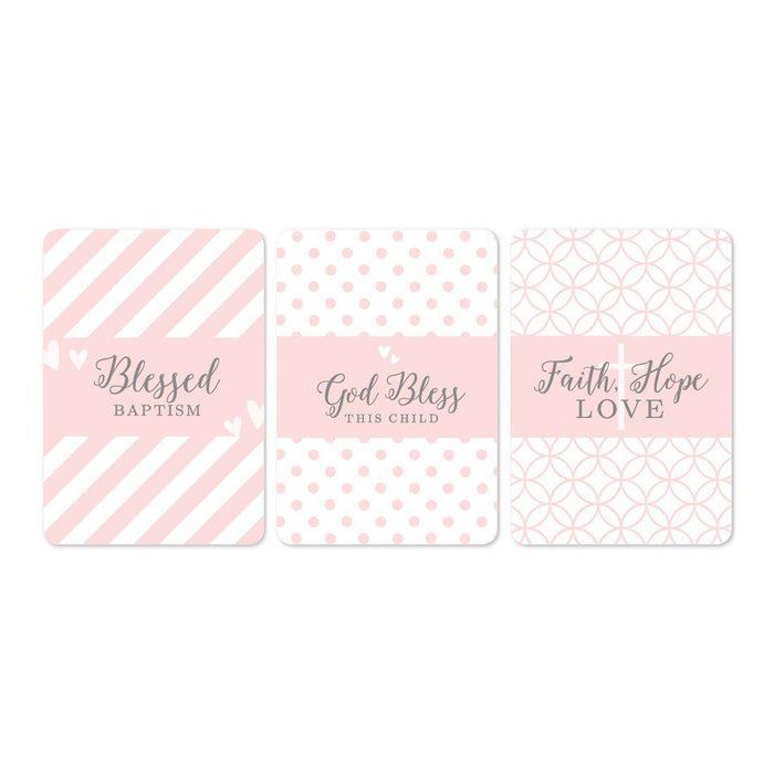 Blush Pink and Gray Baby Girl Baptism Hershey's Miniatures Mini Candy Bar Wrappers-set of 36-Andaz Press-