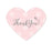 Blush Pink and Gray Baby Girl Baptism Mini Heart Label Stickers, Thank You-set of 75-Andaz Press-