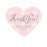 Blush Pink and Gray Baby Girl Baptism Personalized Mini Heart Label Stickers, Thank You-set of 75-Andaz Press-