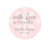Blush Pink and Gray Baby Girl Baptism Personalized Round Circle Gift Tags, with Love and Thanks-set of 24-Andaz Press-
