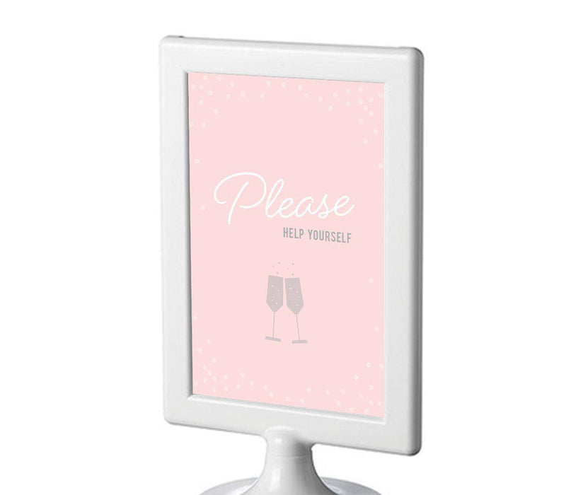 Blush Pink and Gray Pop Fizz Clink Wedding Framed Party Signs-Set of 1-Andaz Press-Mr. & Mrs.-