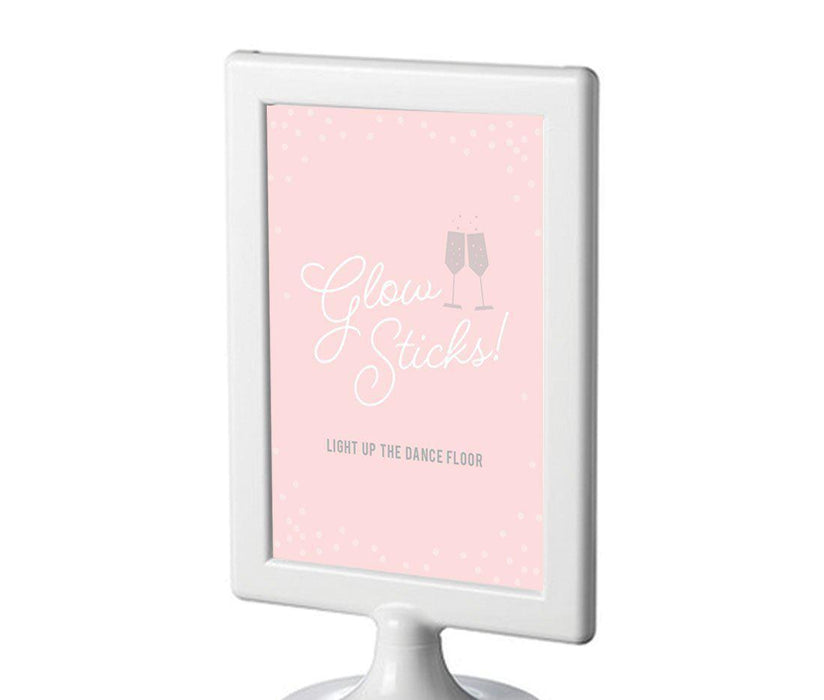 Blush Pink and Gray Pop Fizz Clink Wedding Framed Party Signs-Set of 1-Andaz Press-Mr. & Mrs.-