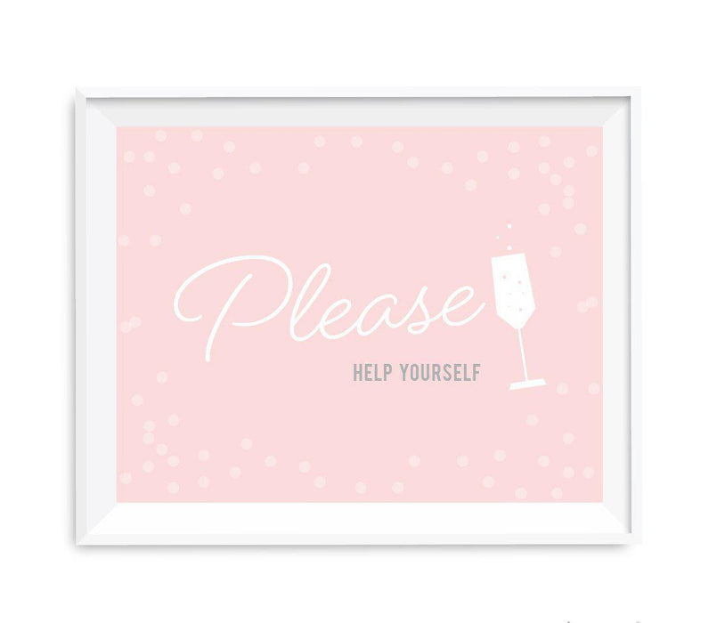 Blush Pink and Gray Pop Fizz Clink Wedding Party Signs-Set of 1-Andaz Press-Mr. & Mrs.-