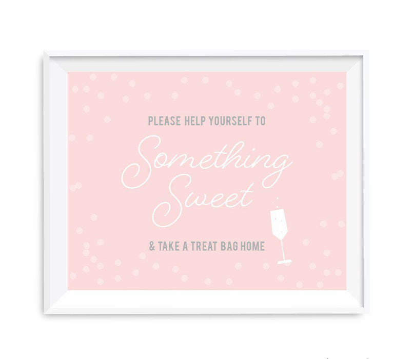 Blush Pink and Gray Pop Fizz Clink Wedding Party Signs-Set of 1-Andaz Press-Mr. & Mrs.-