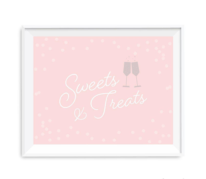 Blush Pink and Gray Pop Fizz Clink Wedding Party Signs-Set of 1-Andaz Press-Mr. & Mrs.-