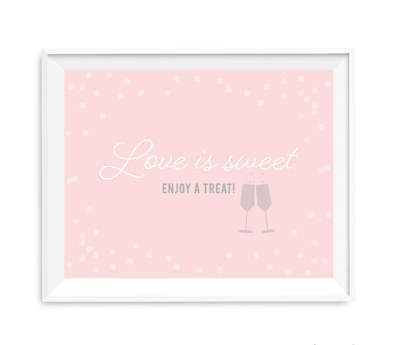 Blush Pink and Gray Pop Fizz Clink Wedding Party Signs-Set of 1-Andaz Press-Mr. & Mrs.-