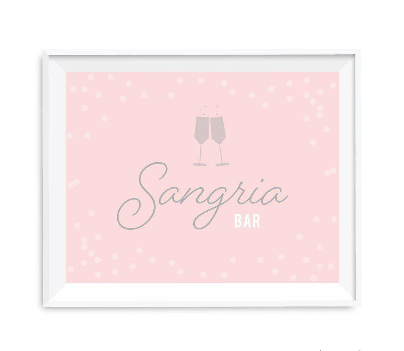 Blush Pink and Gray Pop Fizz Clink Wedding Party Signs-Set of 1-Andaz Press-Mr. & Mrs.-