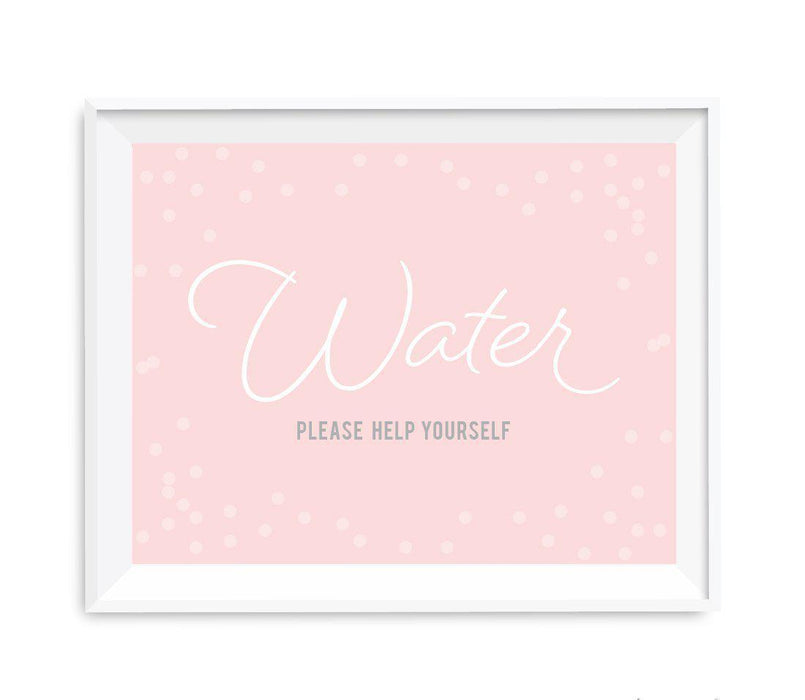 Blush Pink and Gray Pop Fizz Clink Wedding Party Signs-Set of 1-Andaz Press-Mr. & Mrs.-