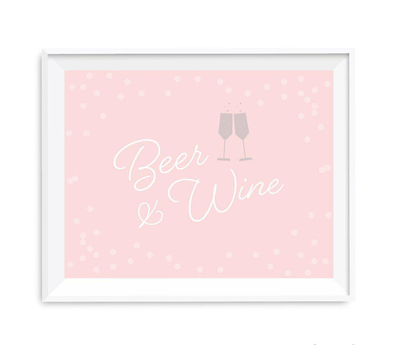 Blush Pink and Gray Pop Fizz Clink Wedding Party Signs-Set of 1-Andaz Press-Mr. & Mrs.-
