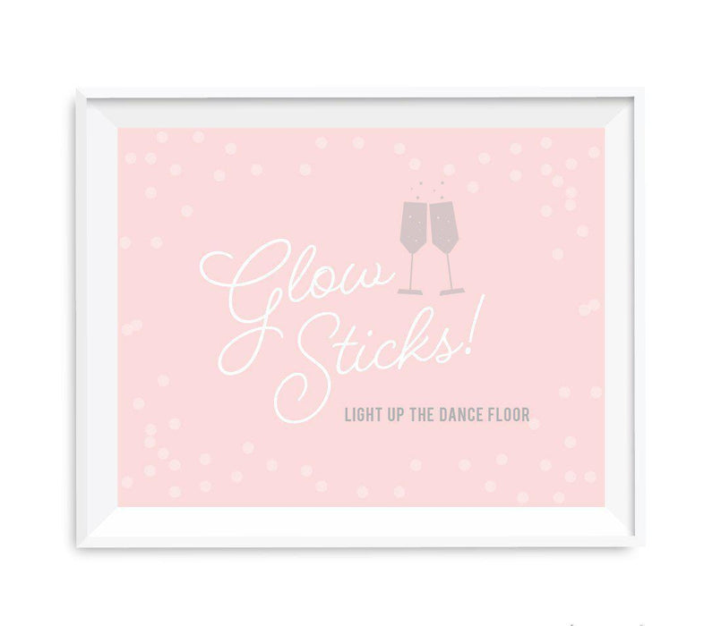 Blush Pink and Gray Pop Fizz Clink Wedding Party Signs-Set of 1-Andaz Press-Mr. & Mrs.-