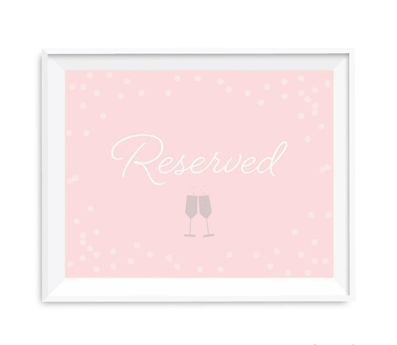 Blush Pink and Gray Pop Fizz Clink Wedding Party Signs-Set of 1-Andaz Press-Mr. & Mrs.-