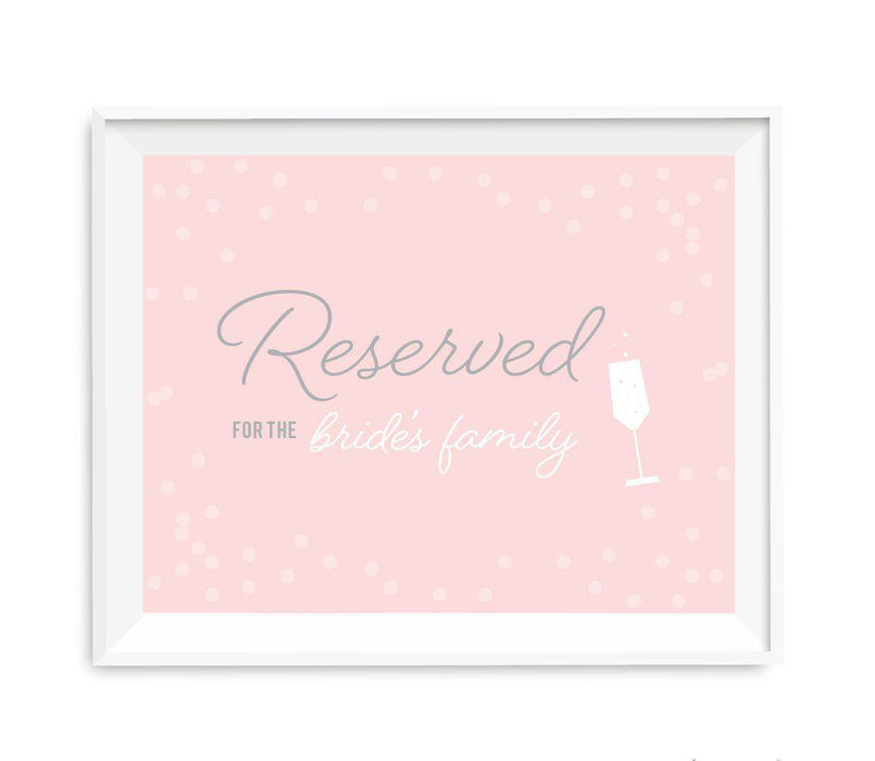 Blush Pink and Gray Pop Fizz Clink Wedding Party Signs-Set of 1-Andaz Press-Mr. & Mrs.-