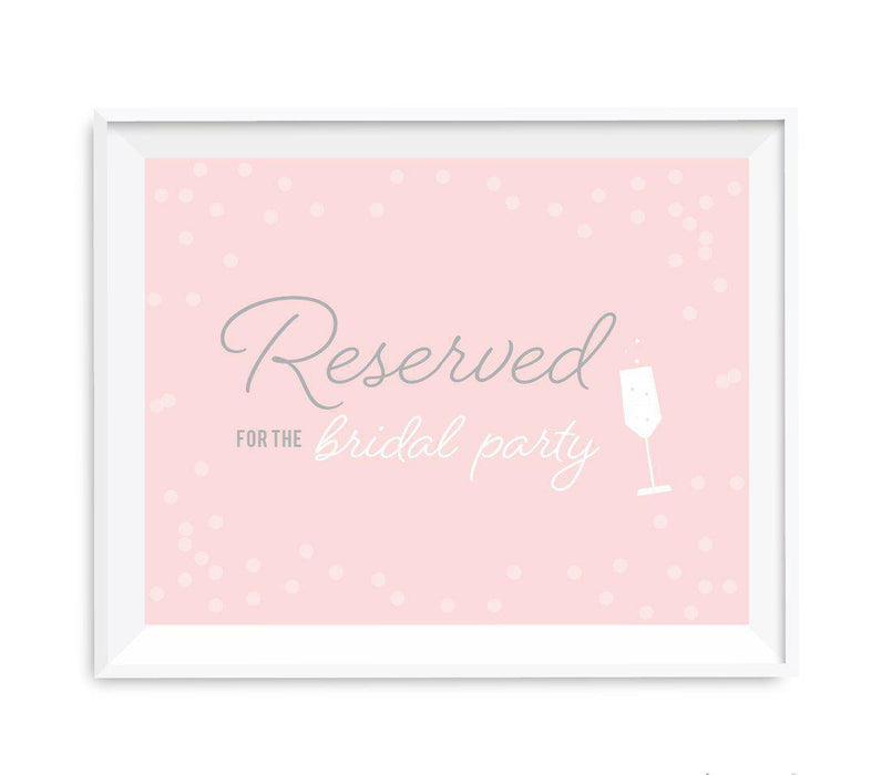 Blush Pink and Gray Pop Fizz Clink Wedding Party Signs-Set of 1-Andaz Press-Mr. & Mrs.-