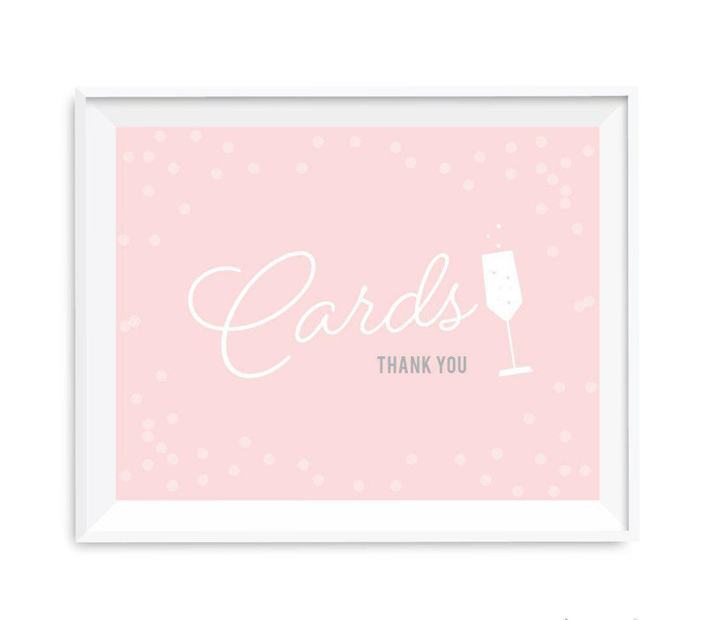 Blush Pink and Gray Pop Fizz Clink Wedding Party Signs-Set of 1-Andaz Press-Mr. & Mrs.-