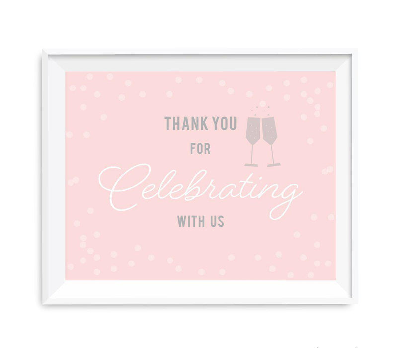 Blush Pink and Gray Pop Fizz Clink Wedding Party Signs-Set of 1-Andaz Press-Mr. & Mrs.-