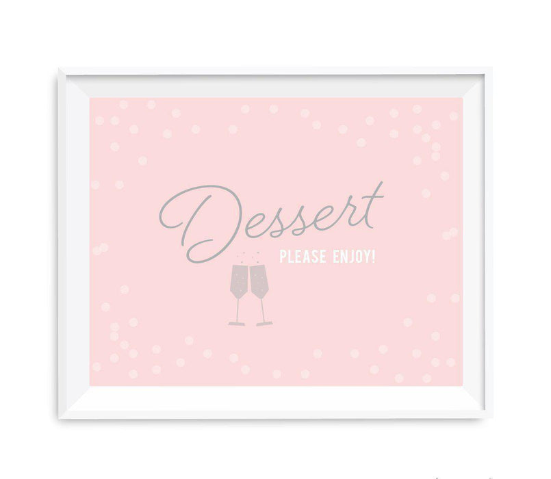 Blush Pink and Gray Pop Fizz Clink Wedding Party Signs-Set of 1-Andaz Press-Dessert Table-