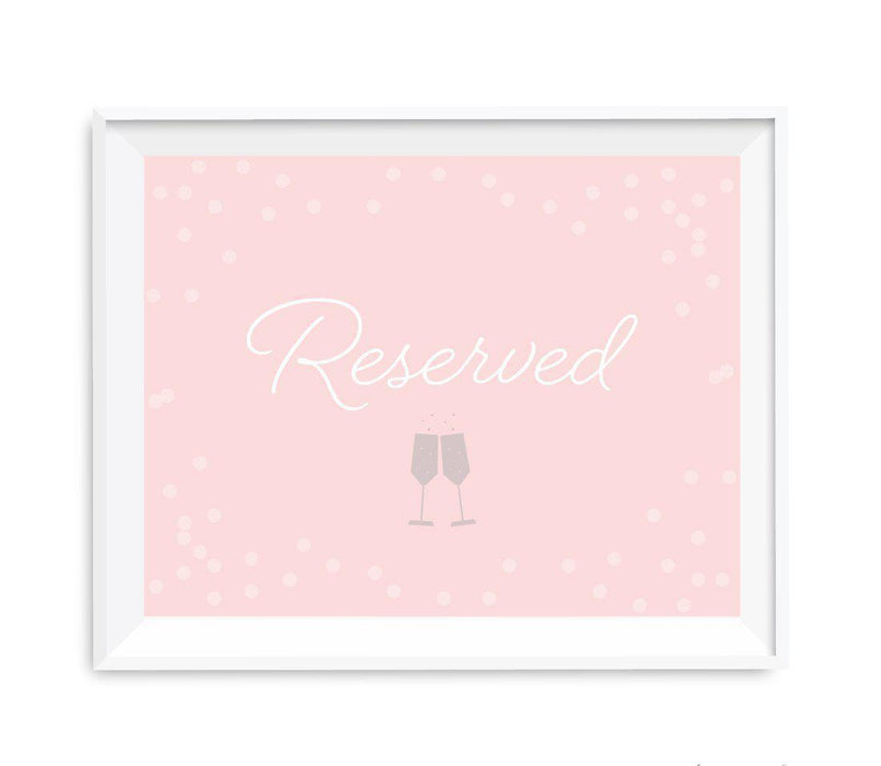 Blush Pink and Gray Pop Fizz Clink Wedding Party Signs-Set of 1-Andaz Press-Reserved-
