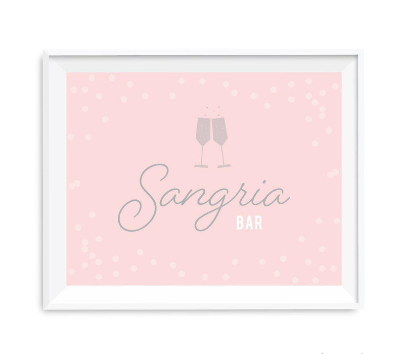 Blush Pink and Gray Pop Fizz Clink Wedding Party Signs-Set of 1-Andaz Press-Sangria Bar-