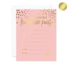 Blush Pink and Metallic Gold Confetti Polka Dots Blank Bachelorette Invitations with Envelopes-Set of 20-Andaz Press-