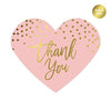 Blush Pink and Metallic Gold Confetti Polka Dots Wedding Heart Label Stickers, Thank You-Set of 75-Andaz Press-