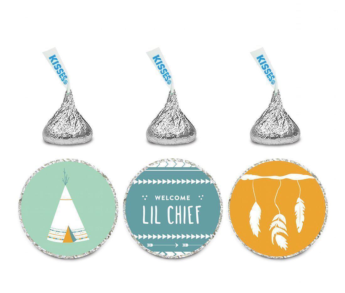 Boho Chic Tribal Baby Shower Baby Shower Hershey's Kisses Stickers-Set of 216-Andaz Press-
