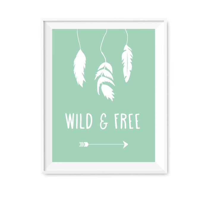 Boho Chic Tribal Baby Shower Wall Art Party Signs-Set of 1-Andaz Press-Be Brave Little One-