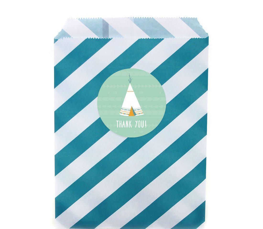 Boho Chic Tribal Birthday DIY Party Favors Kit with Favor Bags and Labels, Thank You-Set of 24-Andaz Press-