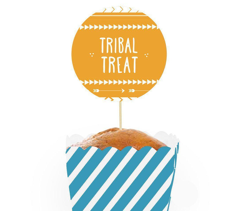 Boho Chic Tribal Birthday DIY Party Favors Kit with Loaf Pans and Label Toppers, Tribal Treat-Set of 12-Andaz Press-