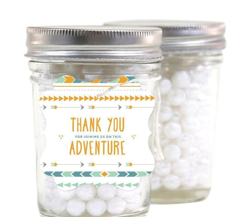 Boho Chic Tribal Birthday Fancy Frame Gift Tags-Set of 24-Andaz Press-Thank You-