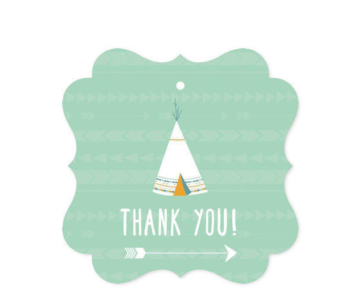 Boho Chic Tribal Birthday Fancy Frame Gift Tags-Set of 24-Andaz Press-Thank You-