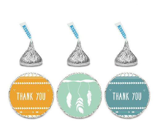 Boho Chic Tribal Birthday Hershey's Kisses Stickers-Set of 216-Andaz Press-Thank You-