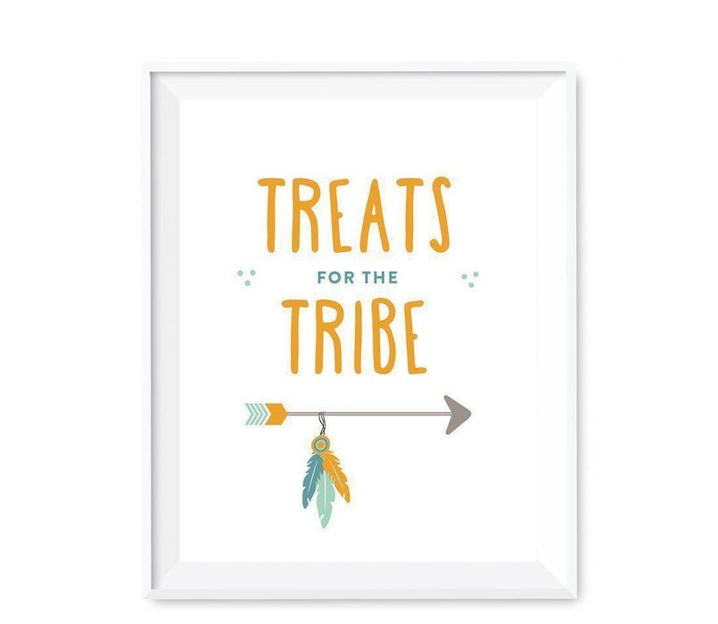 Boho Chic Tribal Birthday Party Signs-Set of 1-Andaz Press-Treats for the Tribe-