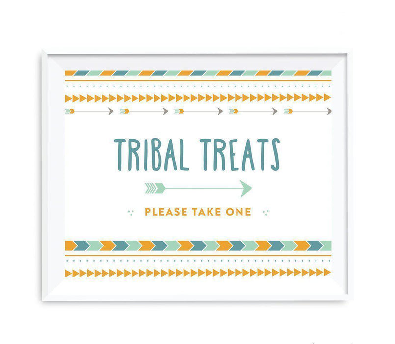 Boho Chic Tribal Birthday Party Signs-Set of 1-Andaz Press-Tribal Treats Please Take One-