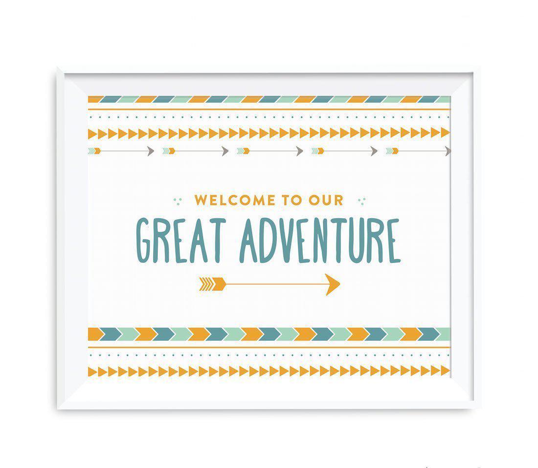 Boho Chic Tribal Birthday Party Signs-Set of 1-Andaz Press-Welcome To Our Adventure-
