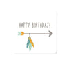 Boho Chic Tribal Birthday Square Label Stickers-Set of 40-Andaz Press-Happy Birthday-