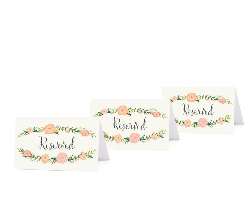 Boho Floral Tea Party Table Tent Place Cards-Set of 20-Andaz Press-Blank-
